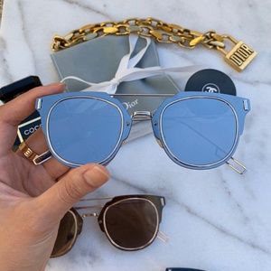 Silver Reflective Pilot Aviator Sunglasses